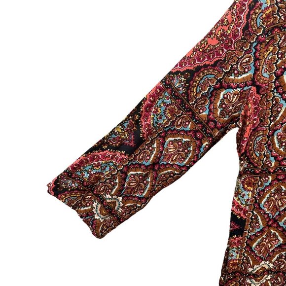 Billabong Gypsy Sol Dress Multiprint Boho Hippie 70's Edgy Size M - Picture 4 of 12